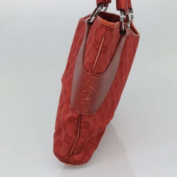 GUCCI GG Canvas Hand Bag Red Silver Auth - Picture 5 of 16